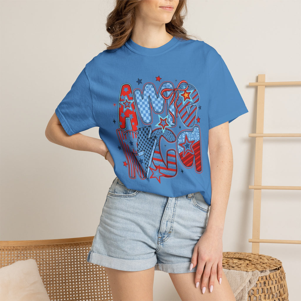 4th of July American Flag "America' Graphic T-Shirt