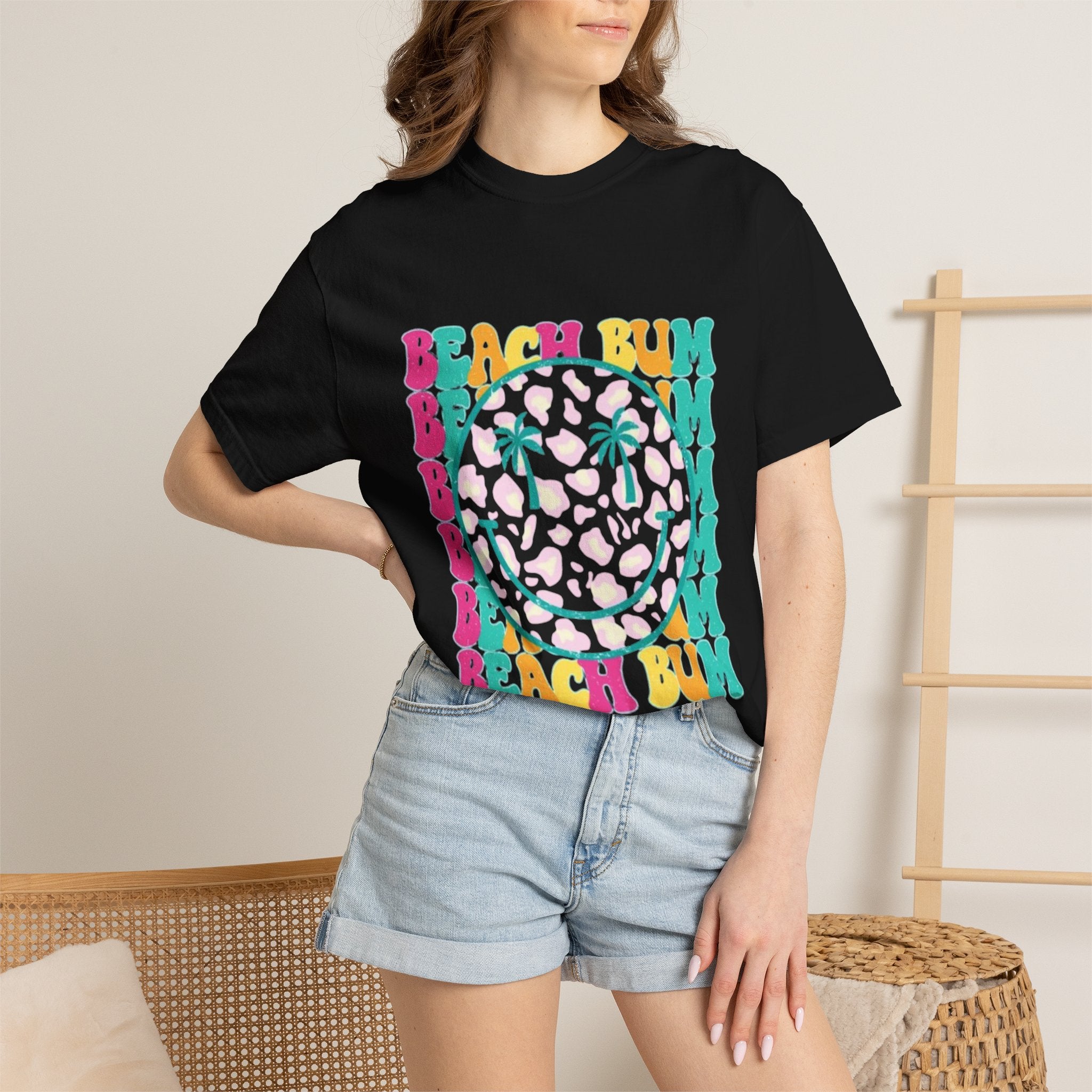 Beach Bum Smile T-Shirt — Retro Tropical Graphic Tee