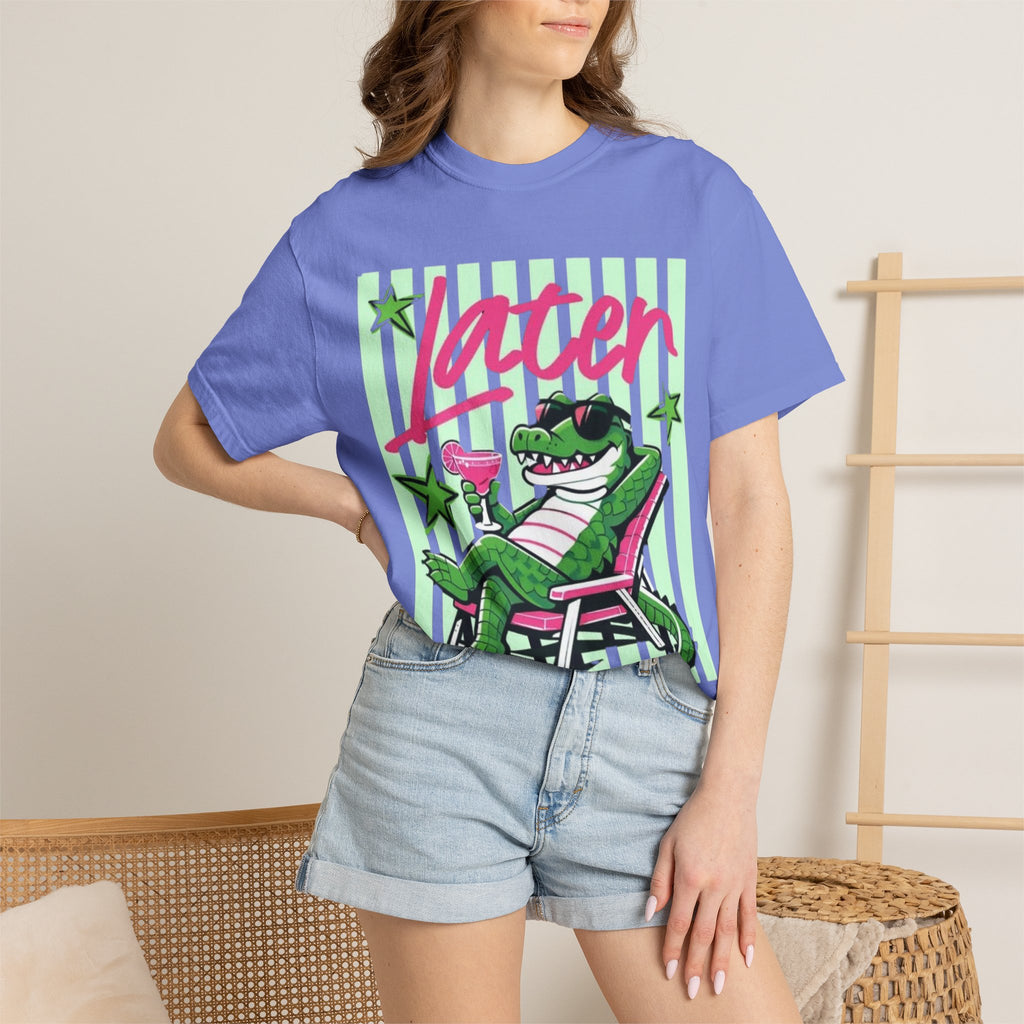 Later Lounge Alligator T-Shirt — Relaxed Croc Graphic Tee