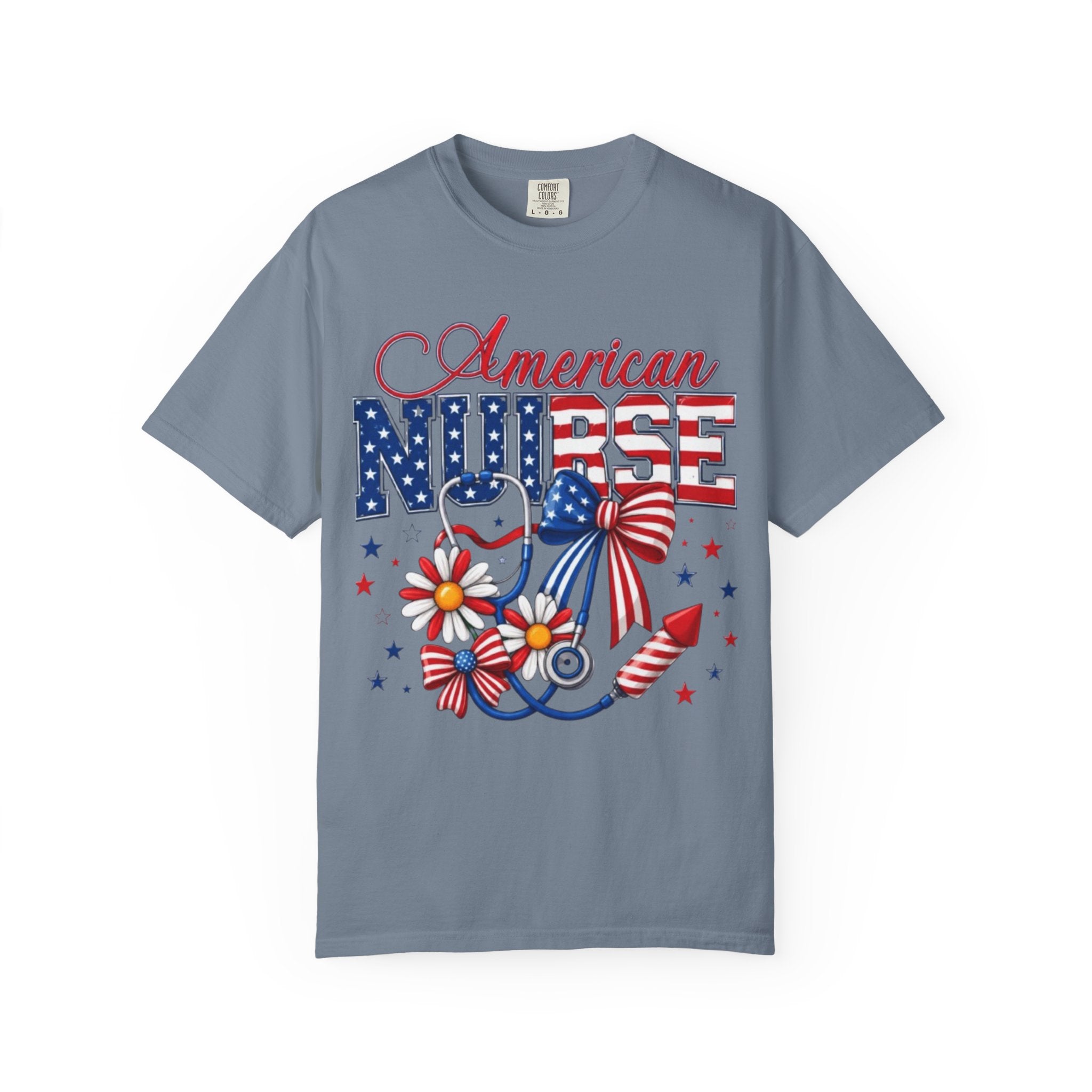 American Nurse Patriotic T-Shirt — 4th of July Stars & Stripes Nursing Tee