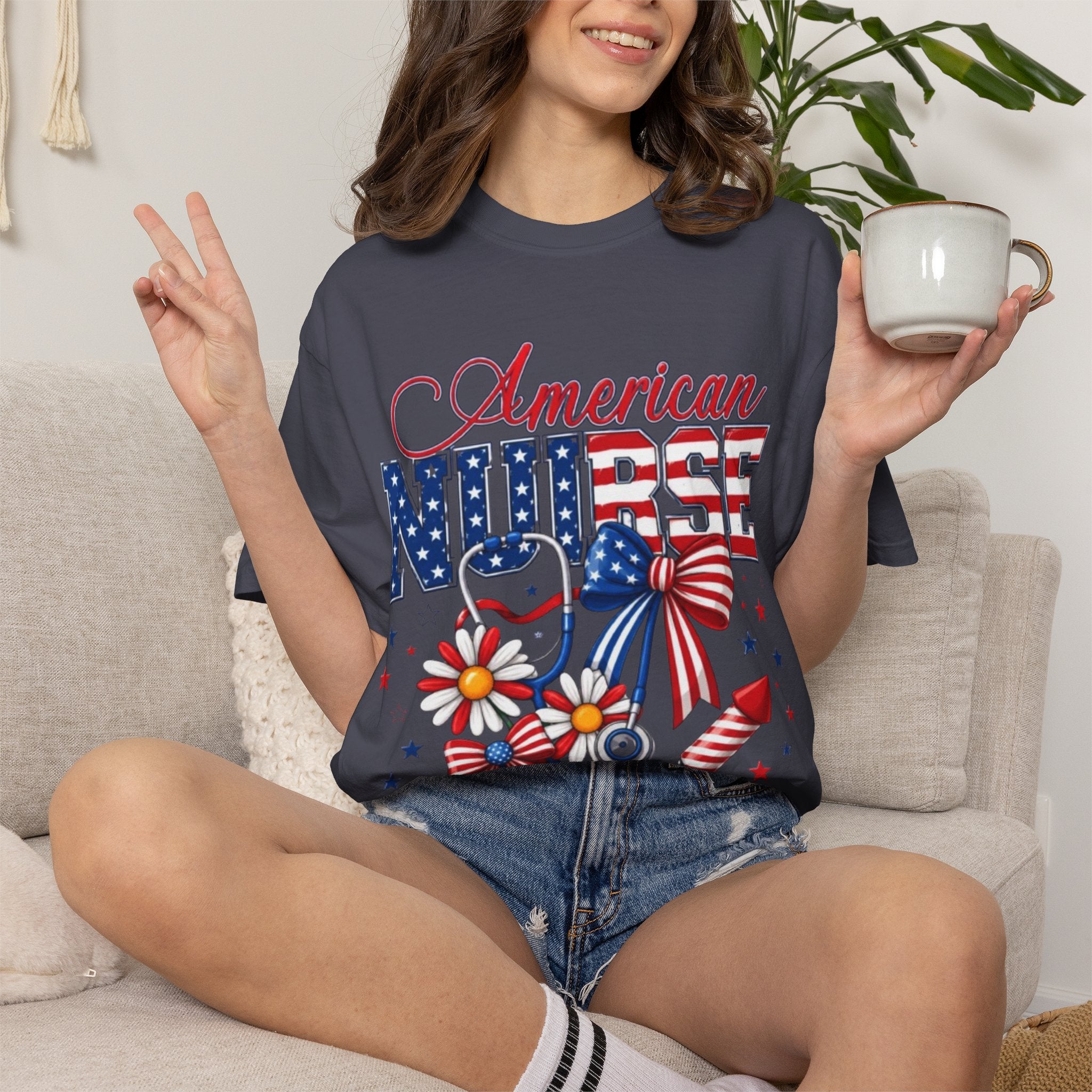 American Nurse Patriotic T-Shirt — 4th of July Stars & Stripes Nursing Tee