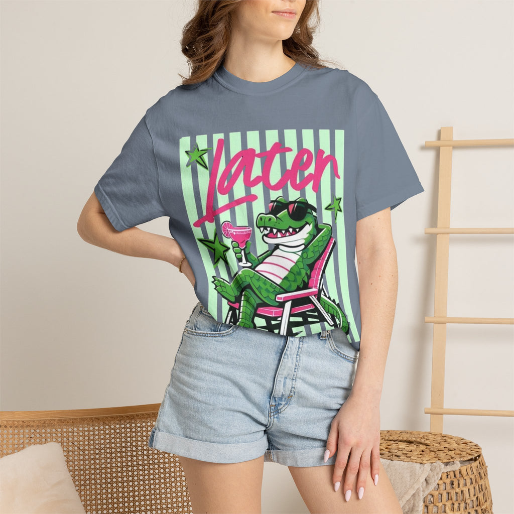 Later Lounge Alligator T-Shirt — Relaxed Croc Graphic Tee