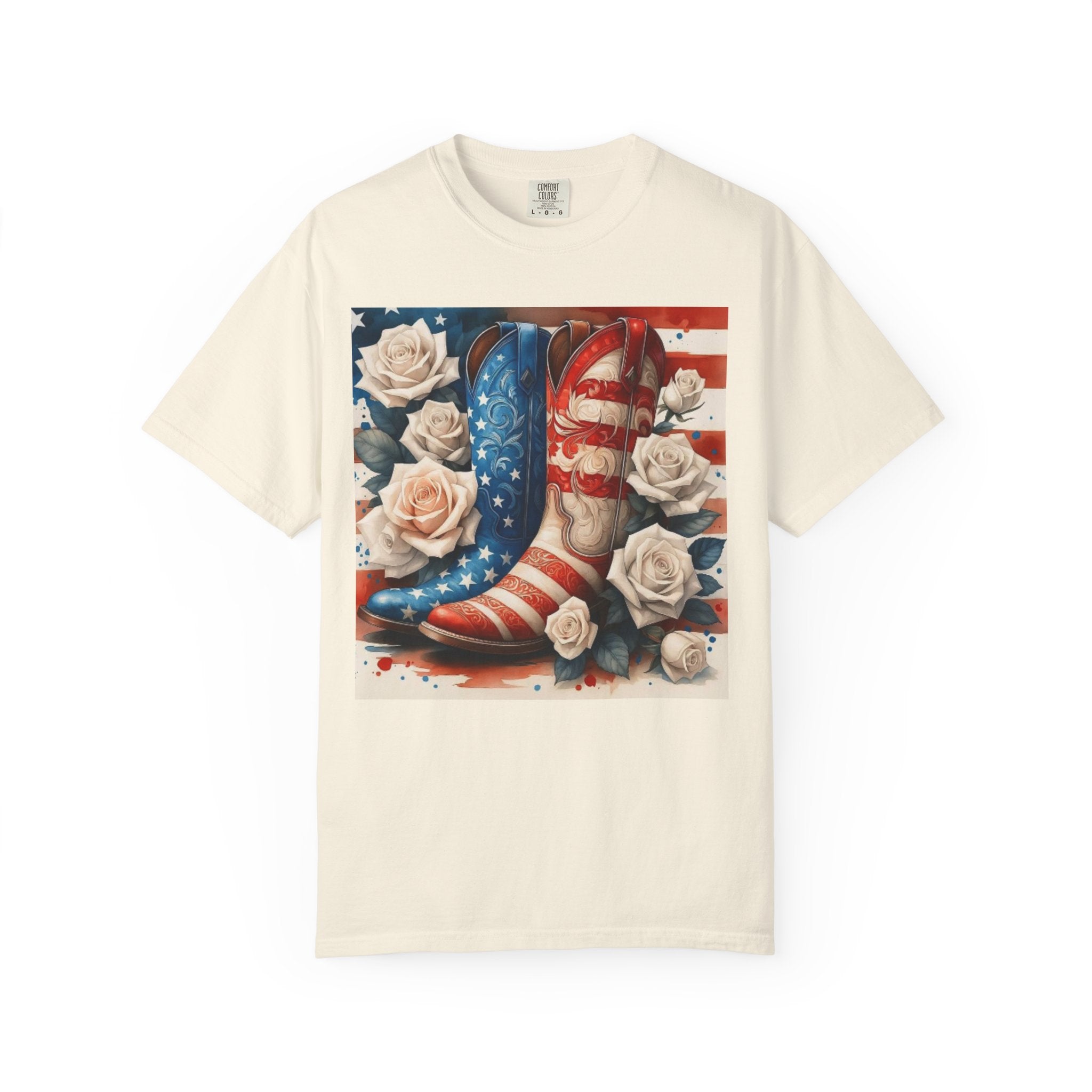 Cowboy Boots American Flag T-Shirt — Patriotic Western Graphic Tee