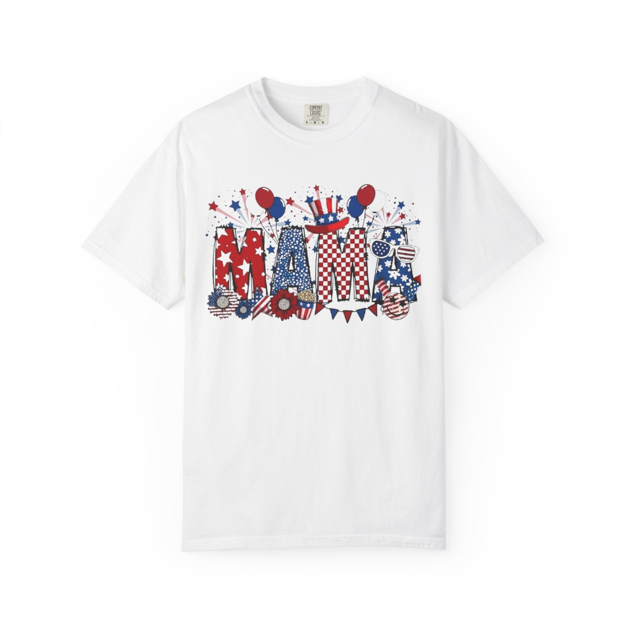 Patriotic Mama T-Shirt — Red White Blue 4th of July Mom Tee