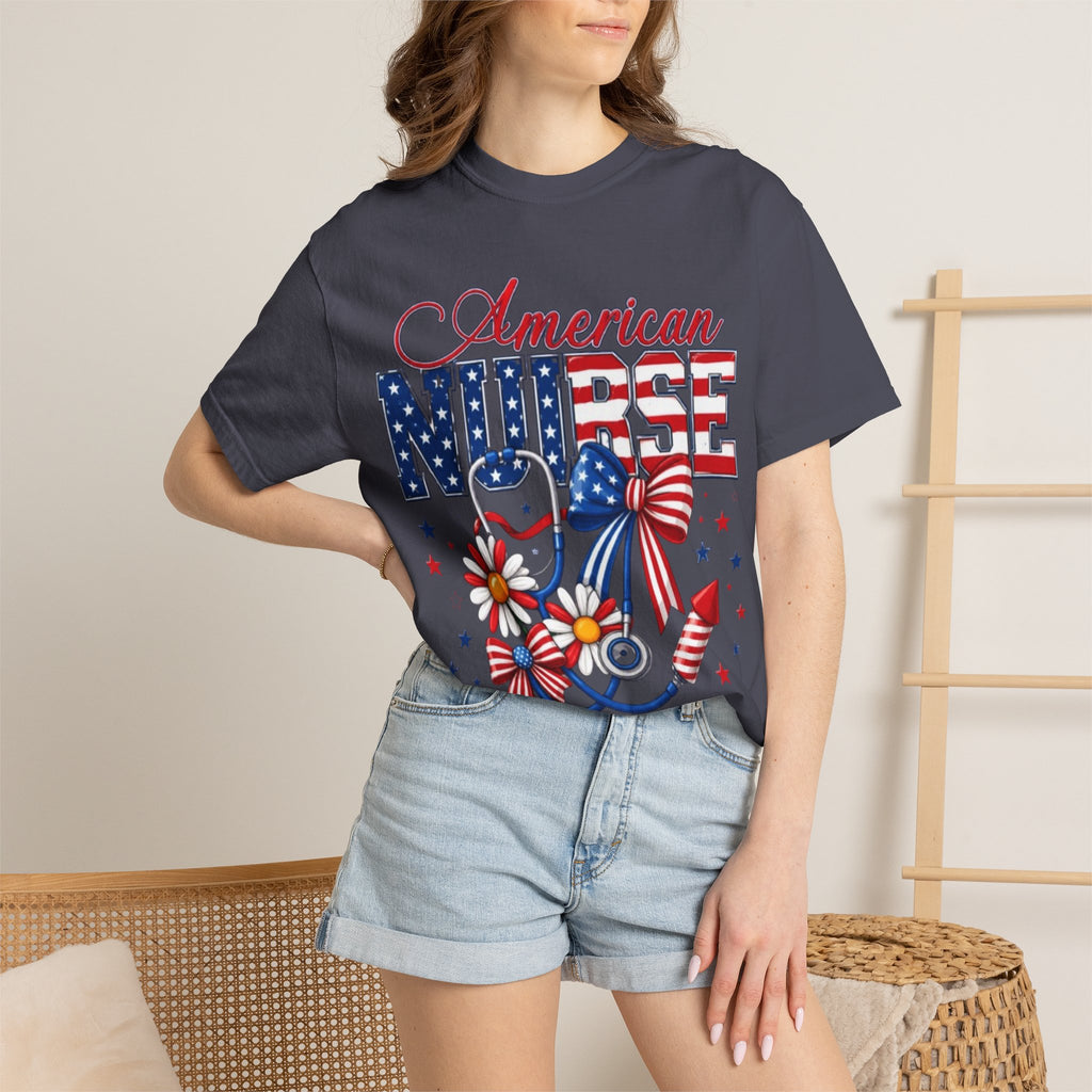 American Nurse Patriotic T-Shirt — 4th of July Stars & Stripes Nursing Tee