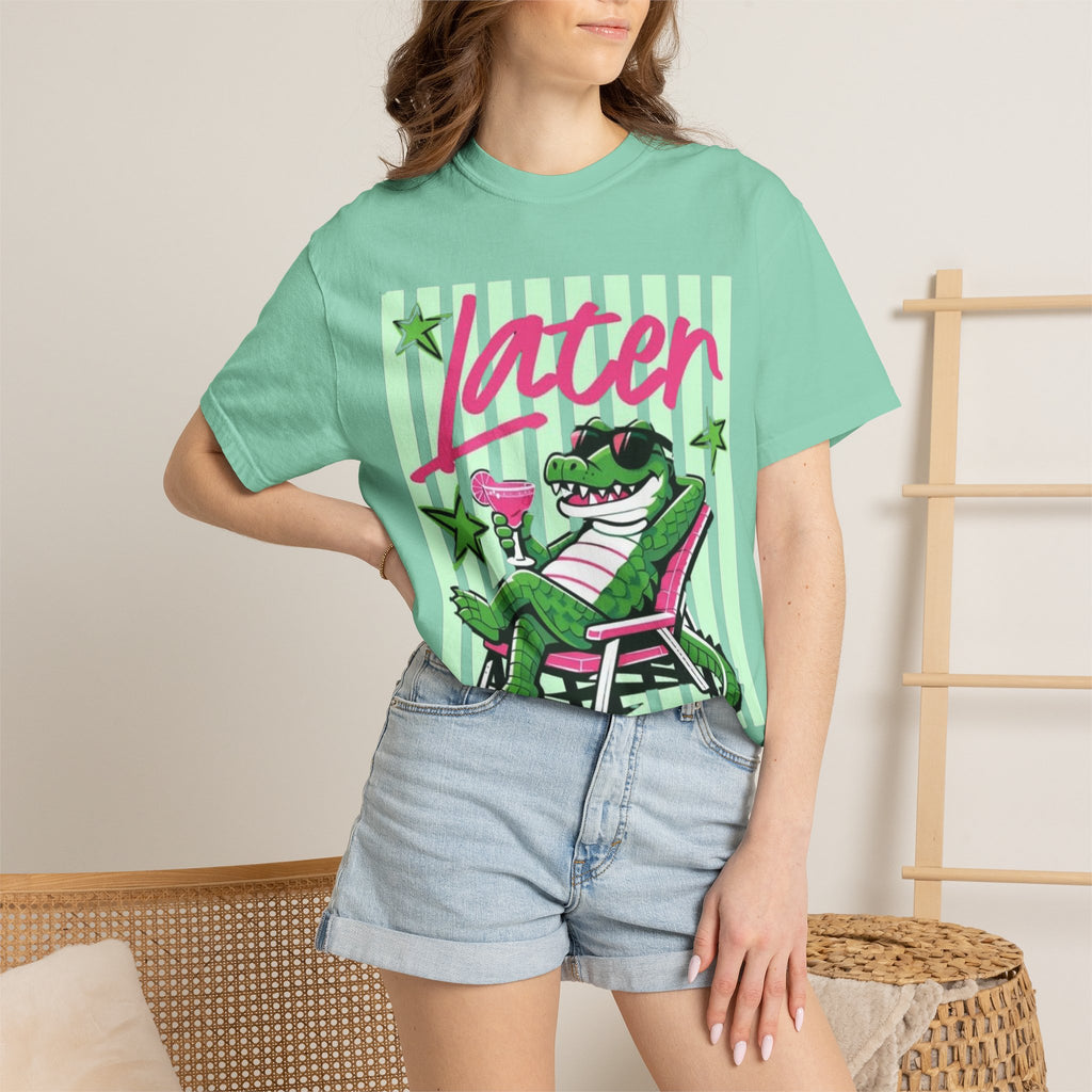 Later Lounge Alligator T-Shirt — Relaxed Croc Graphic Tee