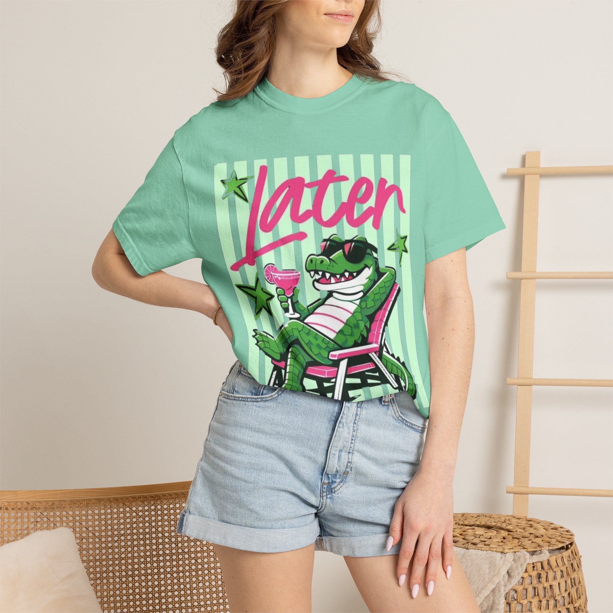 Later Lounge Alligator T-Shirt — Relaxed Croc Graphic Tee