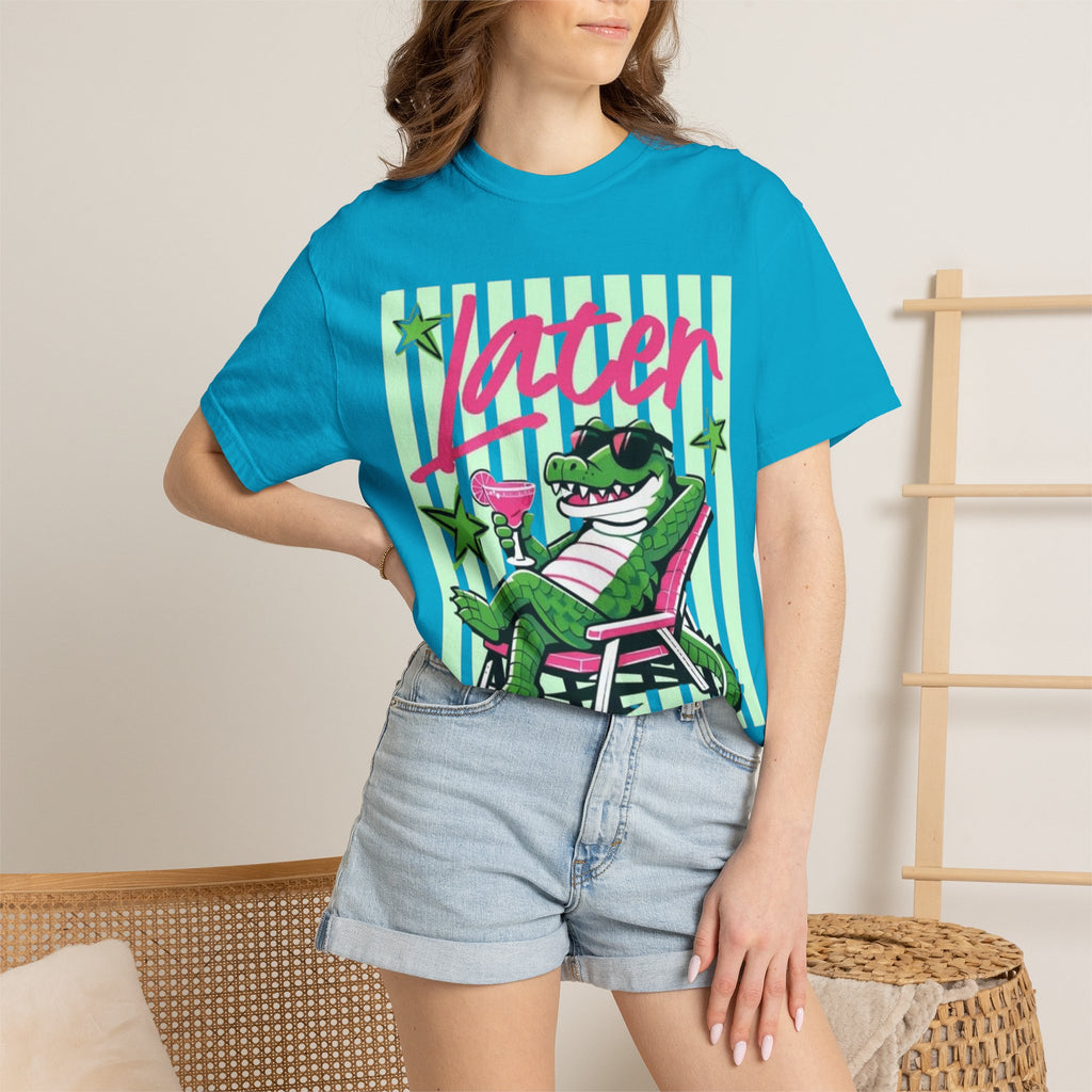 Later Lounge Alligator T-Shirt — Relaxed Croc Graphic Tee