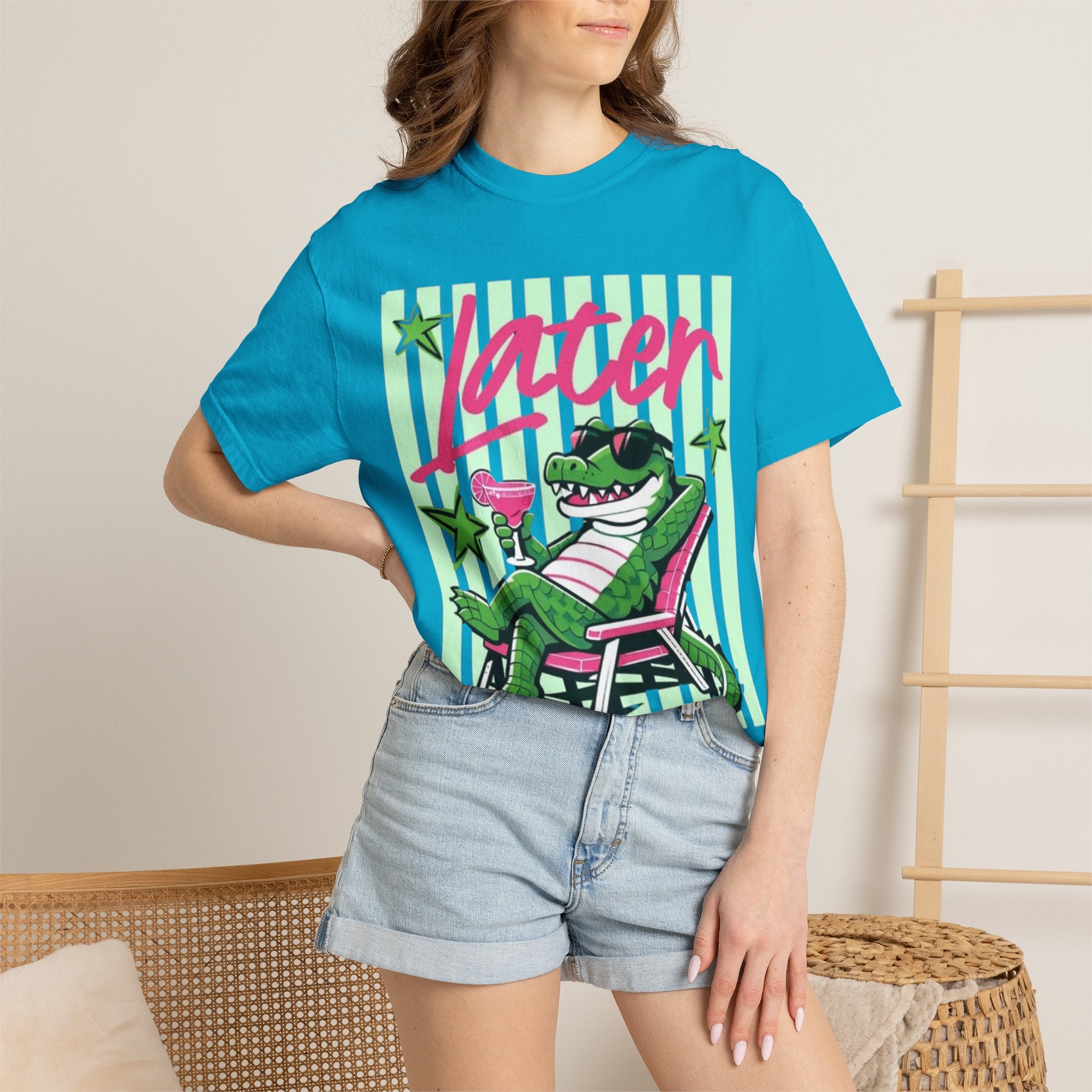 Later Lounge Alligator T-Shirt — Relaxed Croc Graphic Tee