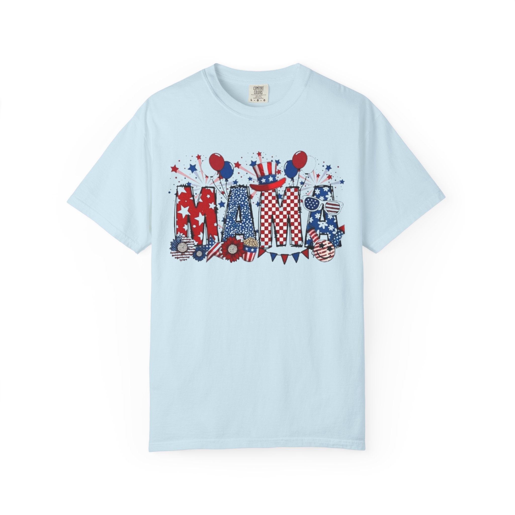 Patriotic Mama T-Shirt — Red White Blue 4th of July Mom Tee