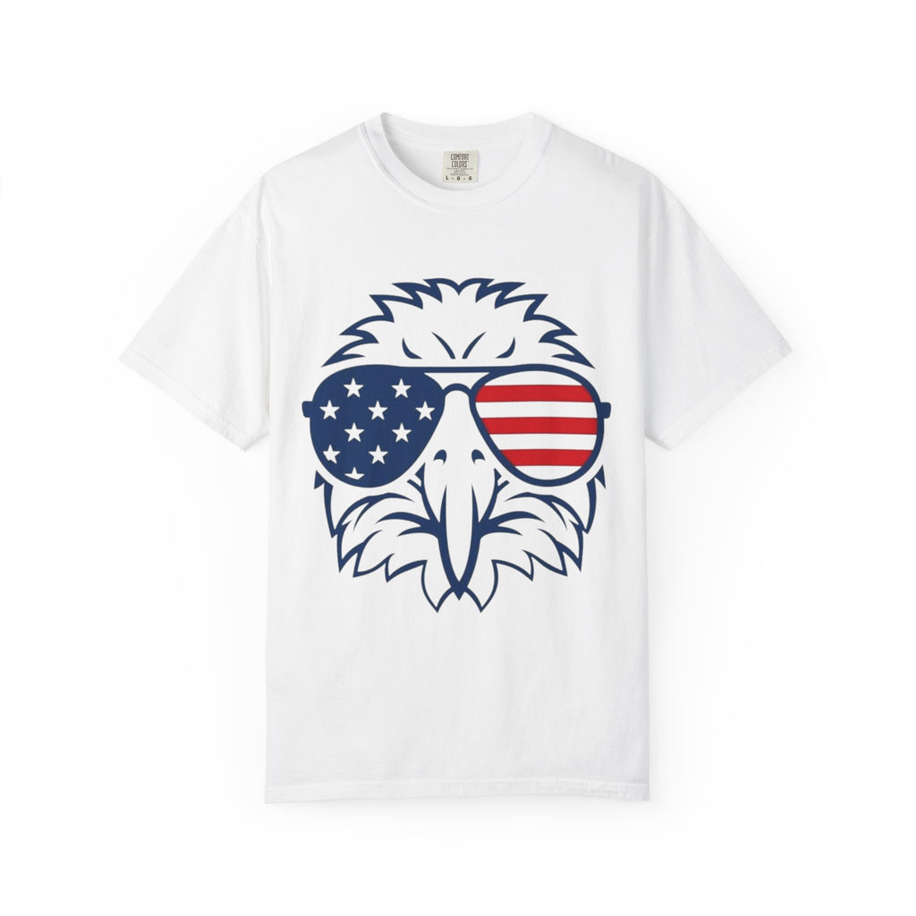 Patriotic Eagle T-Shirt — Bald Eagle with American Flag Sunglasses