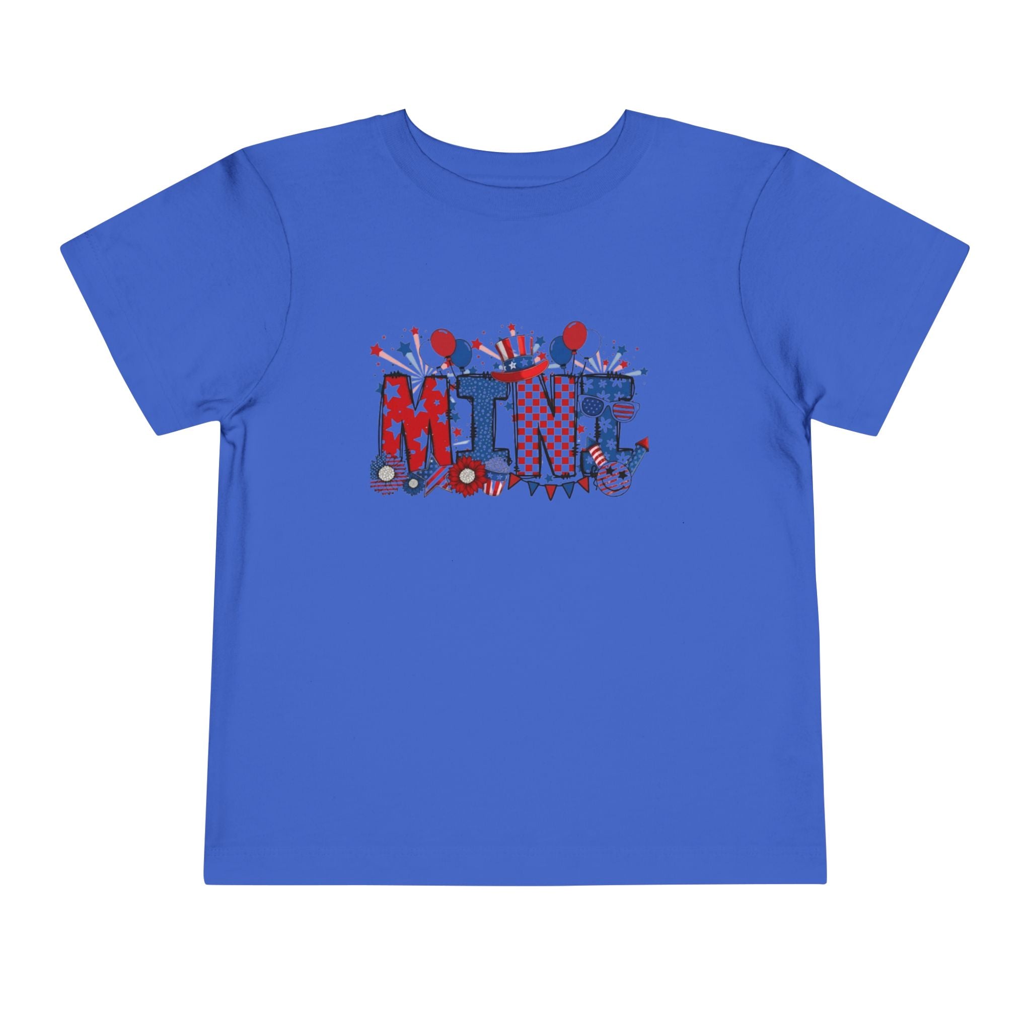Toddler Tee - 'Mini' Patriotic 4th of July Kids Shirt (Red, White & Blue Stars & Stripes)