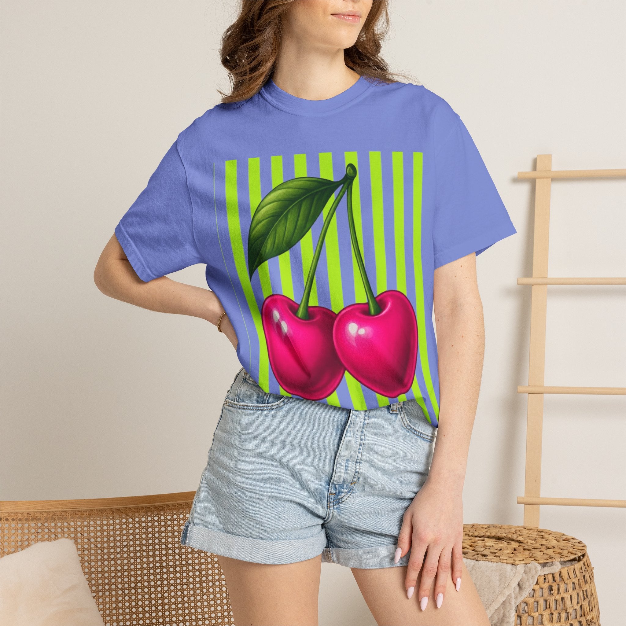 Cherry Striped  Tee