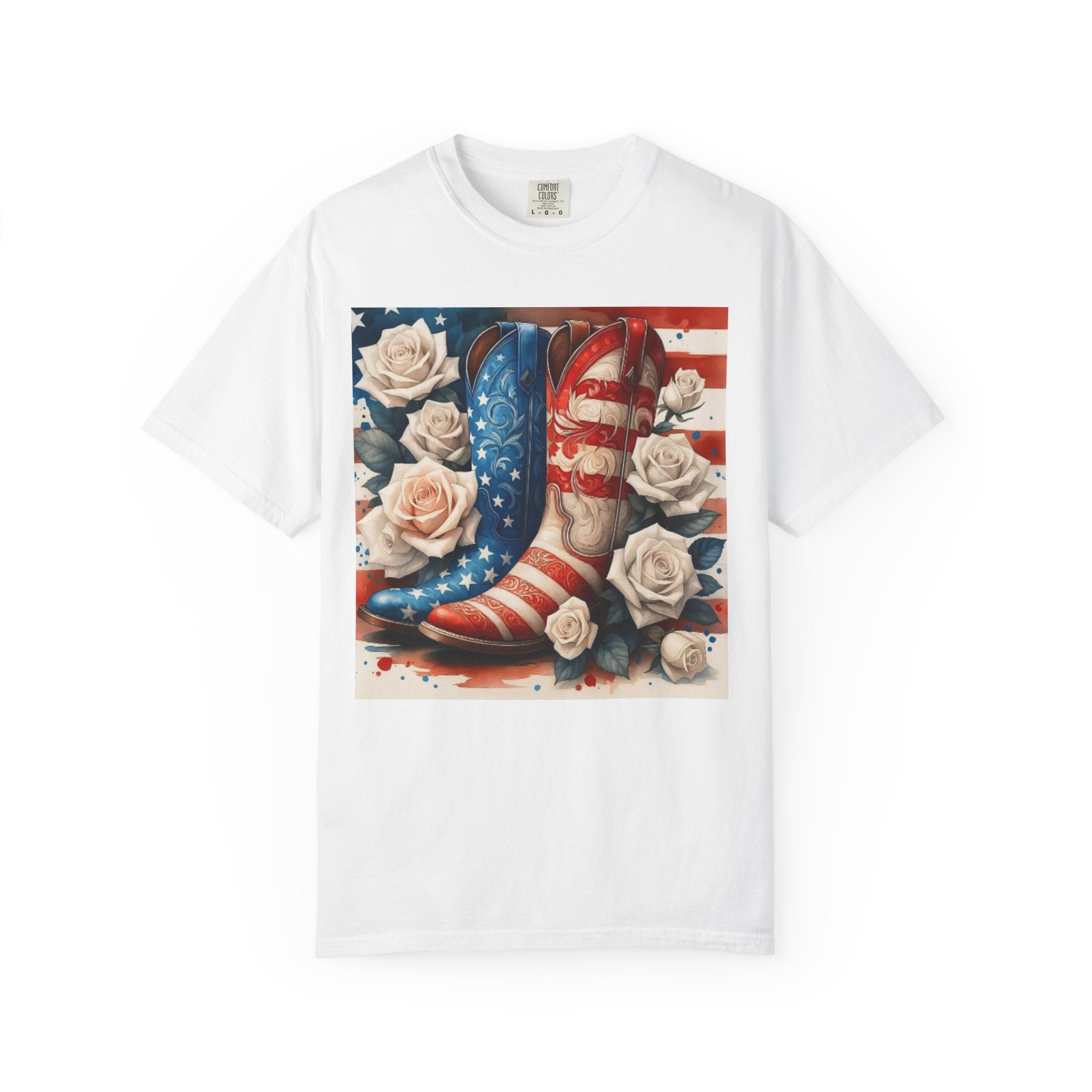 Cowboy Boots American Flag T-Shirt — Patriotic Western Graphic Tee