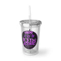Iced & Iconic Acrylic Tumbler – Reusable Cold Cup with Straw