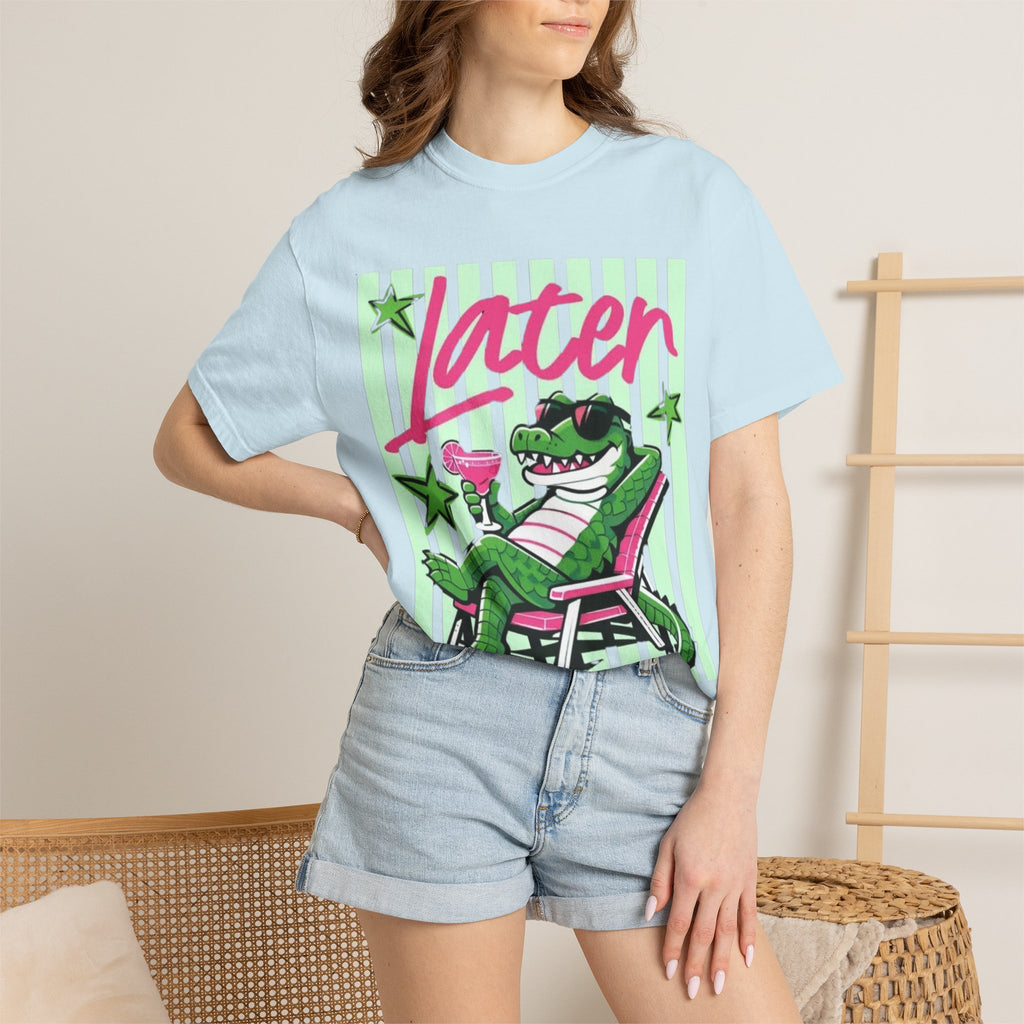 Later Lounge Alligator T-Shirt — Relaxed Croc Graphic Tee