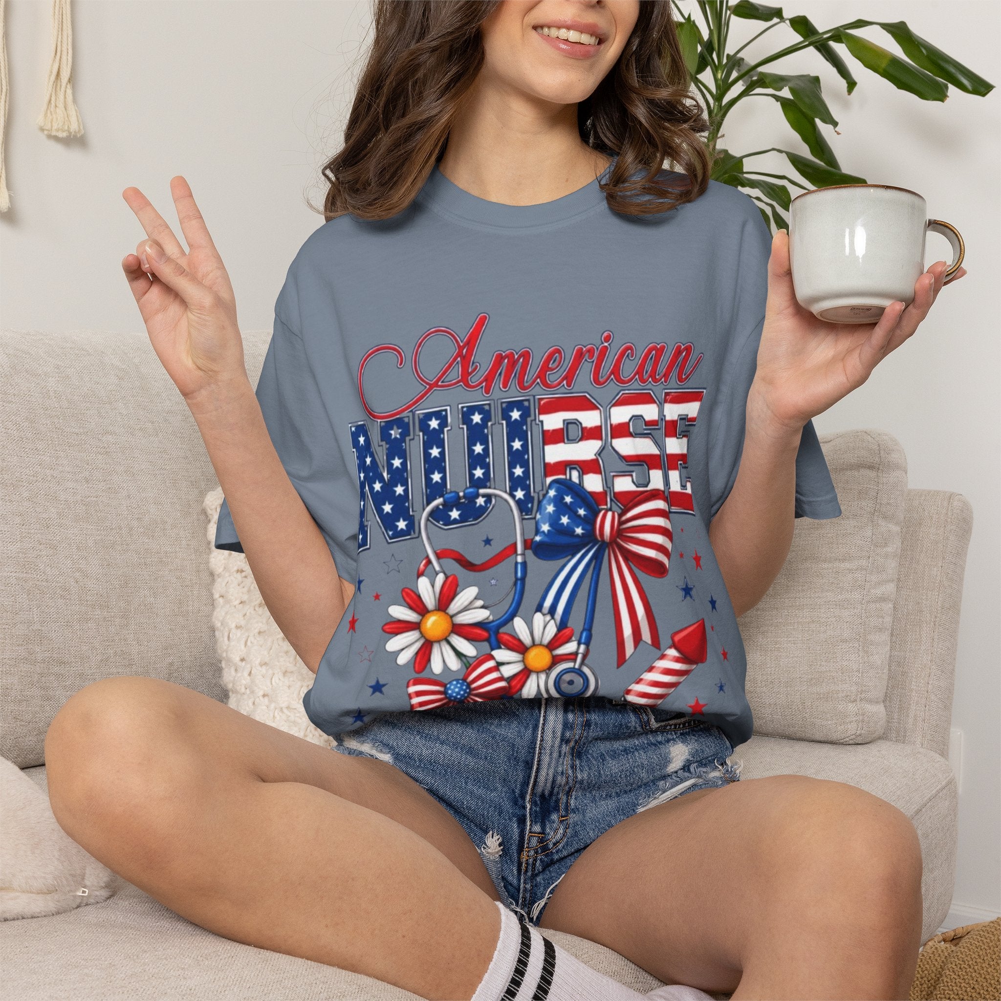 American Nurse Patriotic T-Shirt — 4th of July Stars & Stripes Nursing Tee