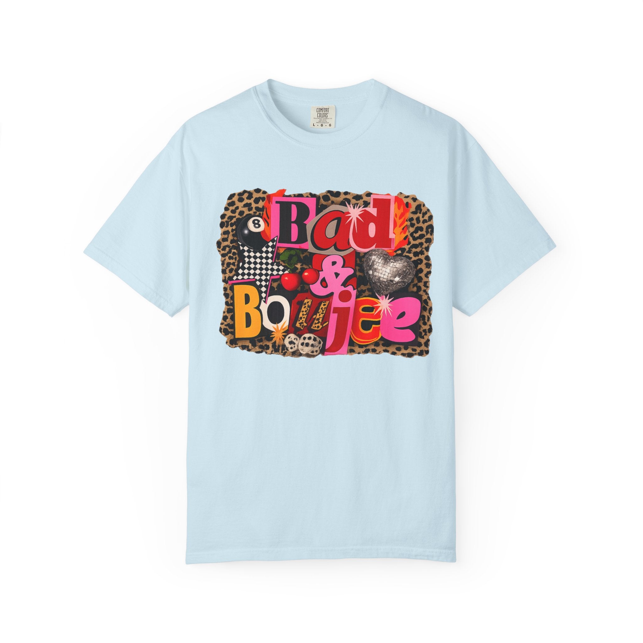 Bad & Boujee Graphic T-Shirt — Retro Leopard Patchwork Streetwear