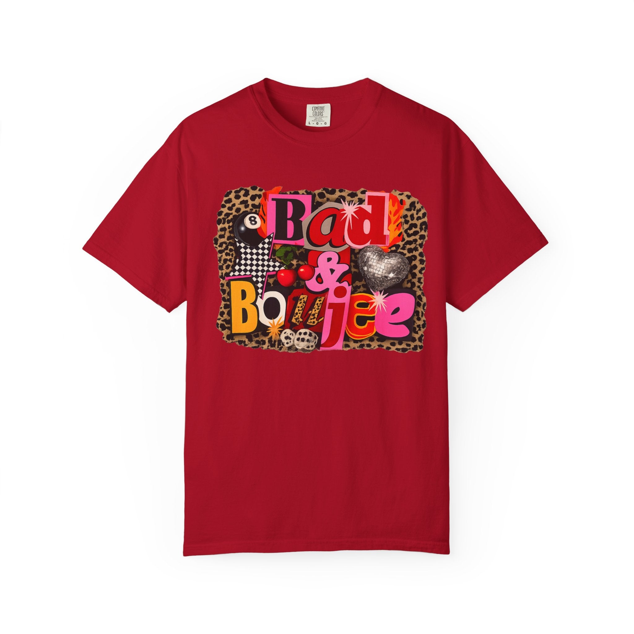 Bad & Boujee Graphic T-Shirt — Retro Leopard Patchwork Streetwear