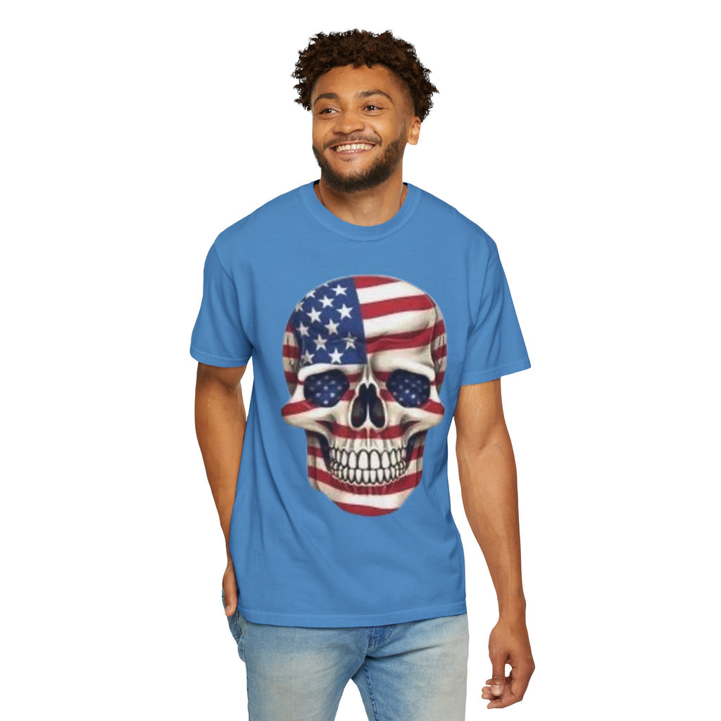 American Flag Skull T-Shirt — Patriotic Skull Graphic Tee
