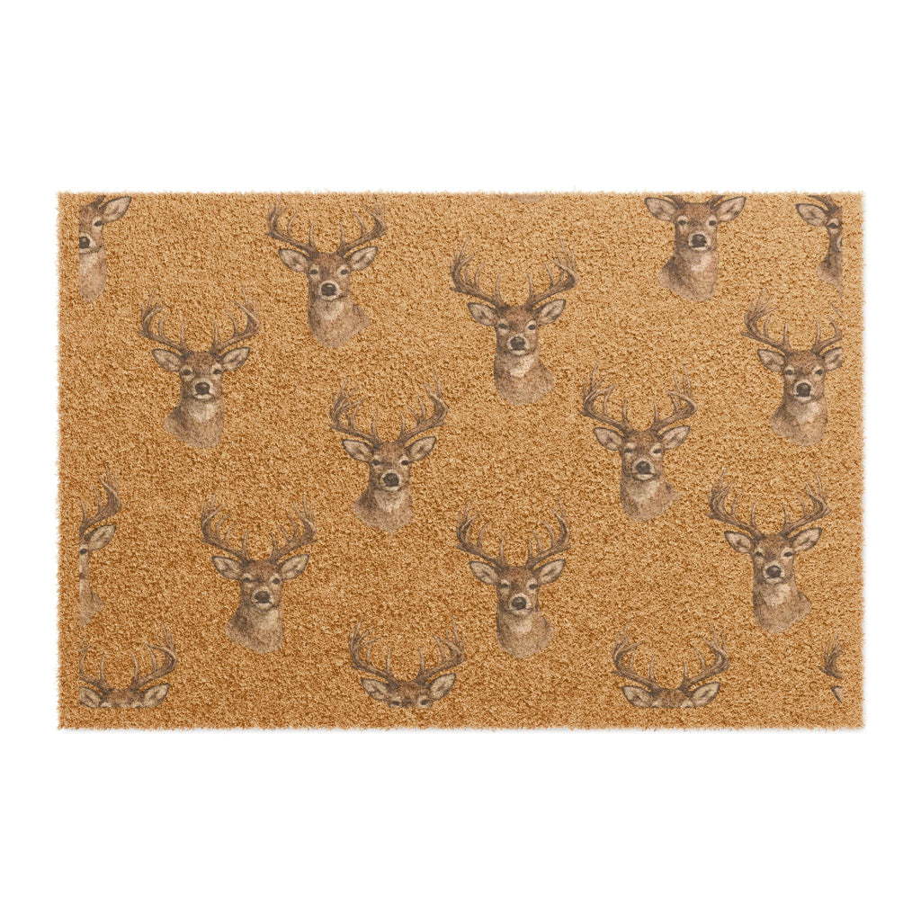 Deer Head Doormat — Rustic Cabin Welcome Mat