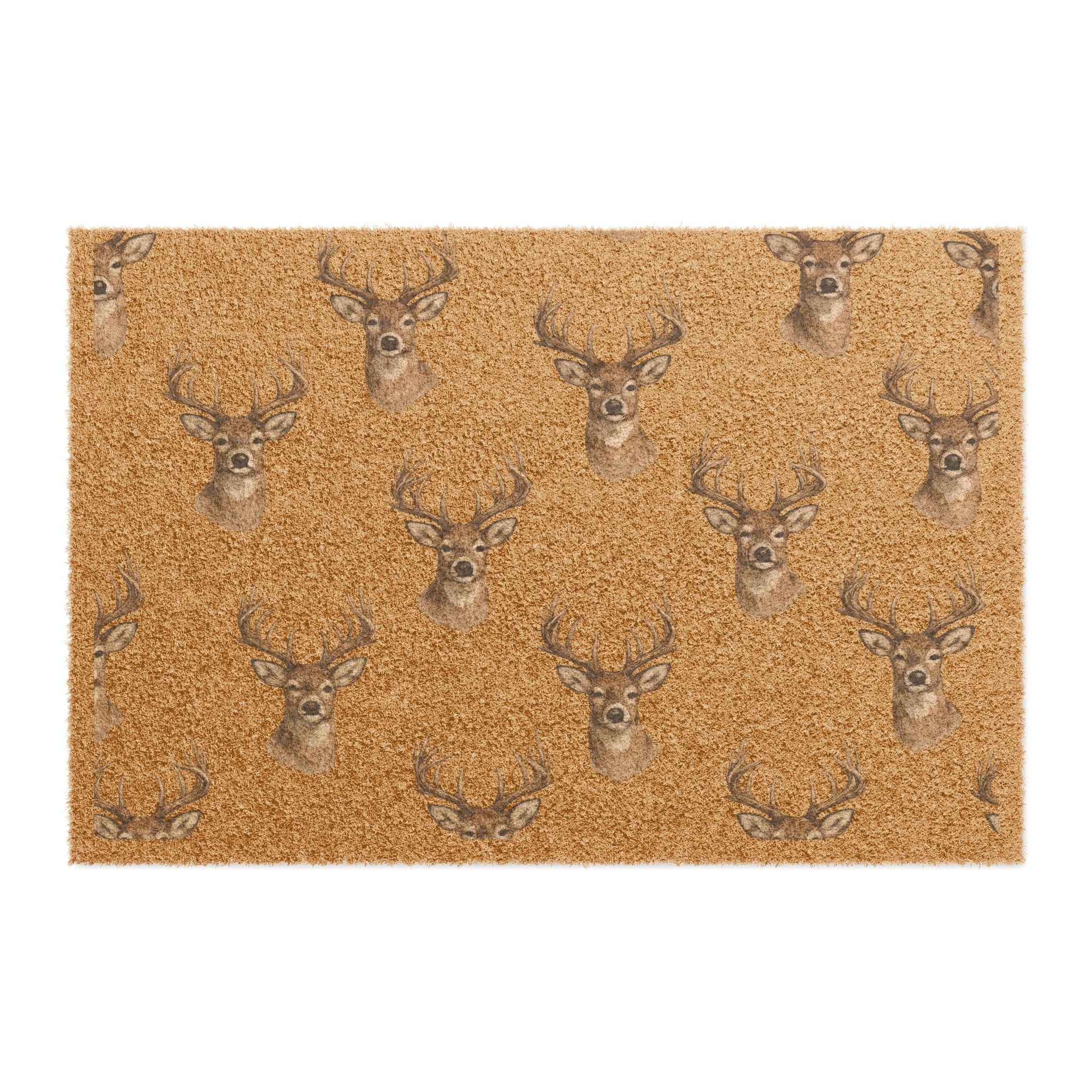 Deer Head Doormat — Rustic Cabin Welcome Mat