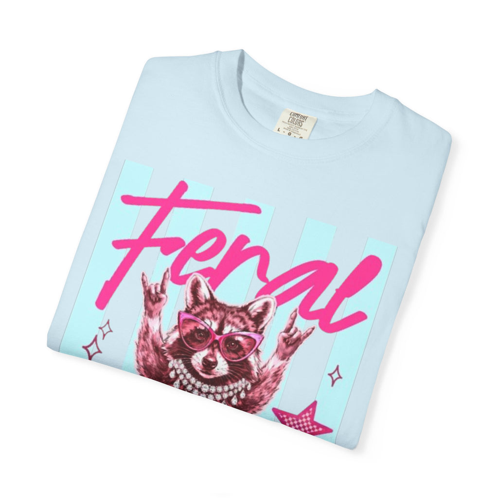Feral Raccoon Graphic T-Shirt — Retro Pastel Pop DesigN