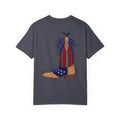 American Flag Cowboy Boots T-Shirt — "We'll Put a Boot in Your Ass" Patriotic Tee