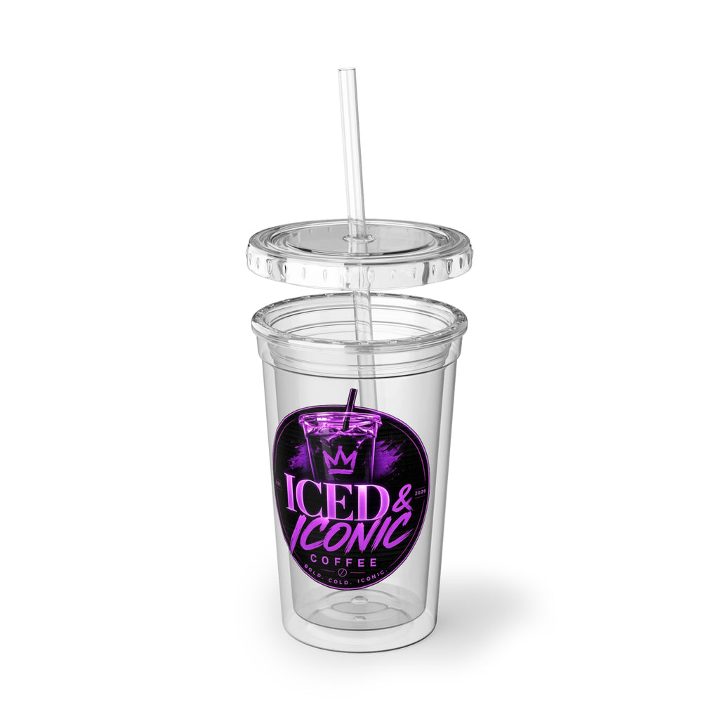 Iced & Iconic Acrylic Tumbler – Reusable Cold Cup with Straw