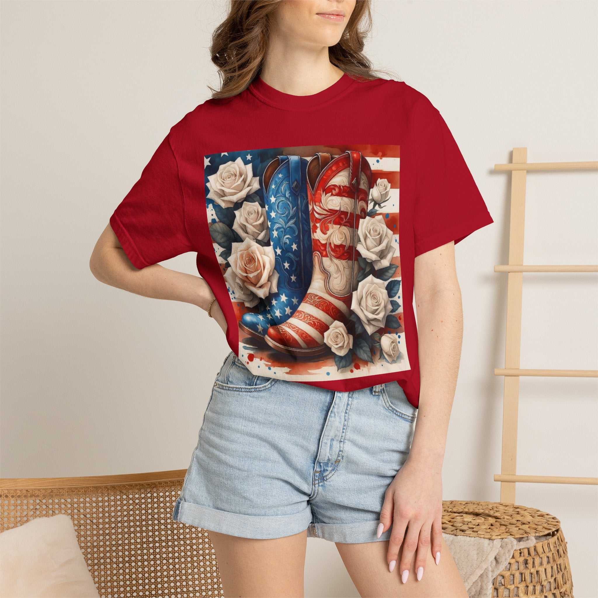 Cowboy Boots American Flag T-Shirt — Patriotic Western Graphic Tee