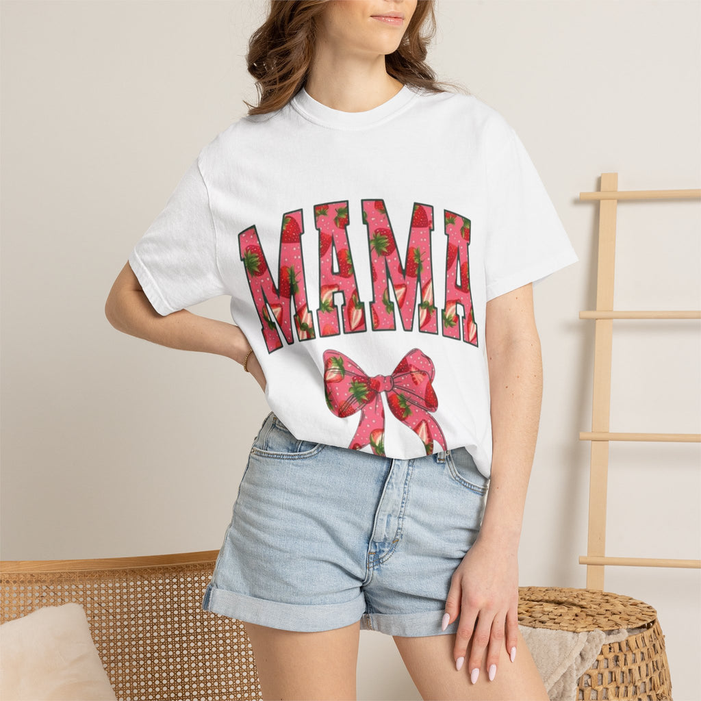 Mama Strawberry  Bow T-Shirt