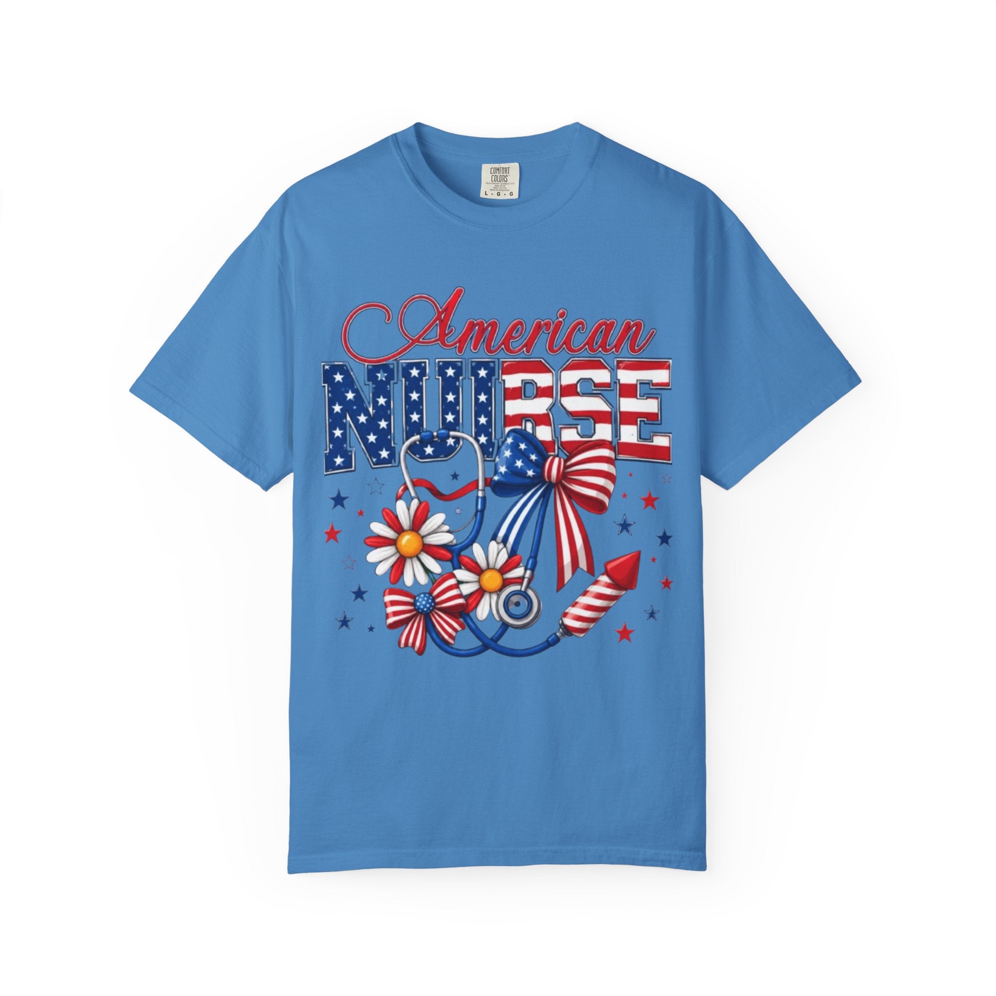 American Nurse Patriotic T-Shirt — 4th of July Stars & Stripes Nursing Tee