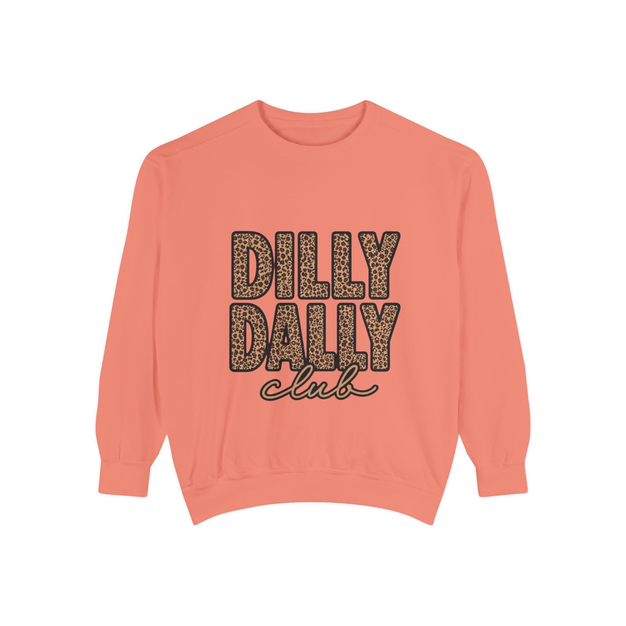 Dilly Daily Club Sweatshirt — Leopard Print Graphic Crewneck