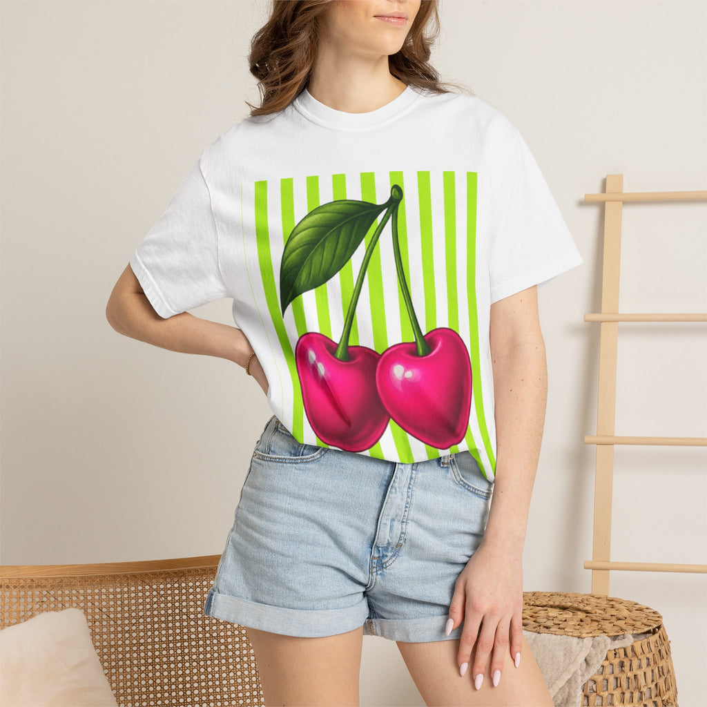 Cherry Striped  Tee