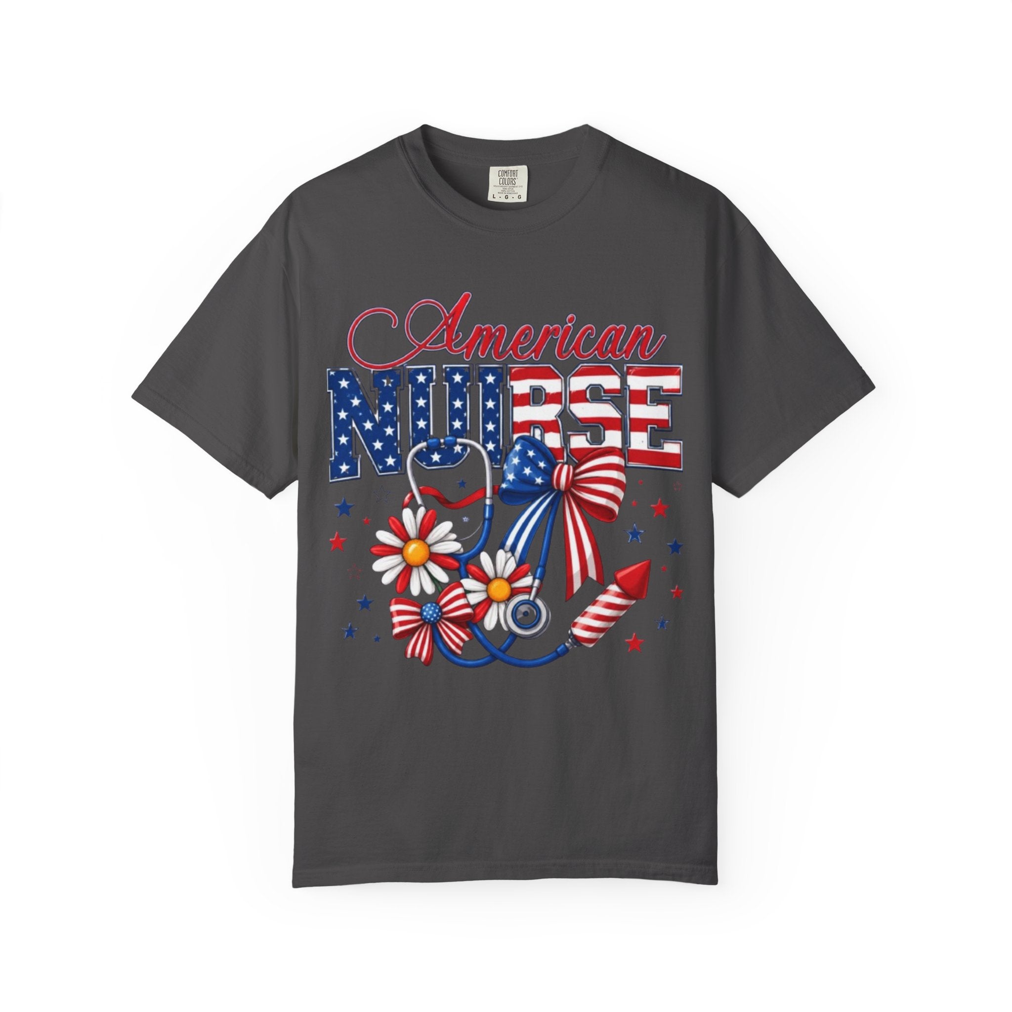 American Nurse Patriotic T-Shirt — 4th of July Stars & Stripes Nursing Tee