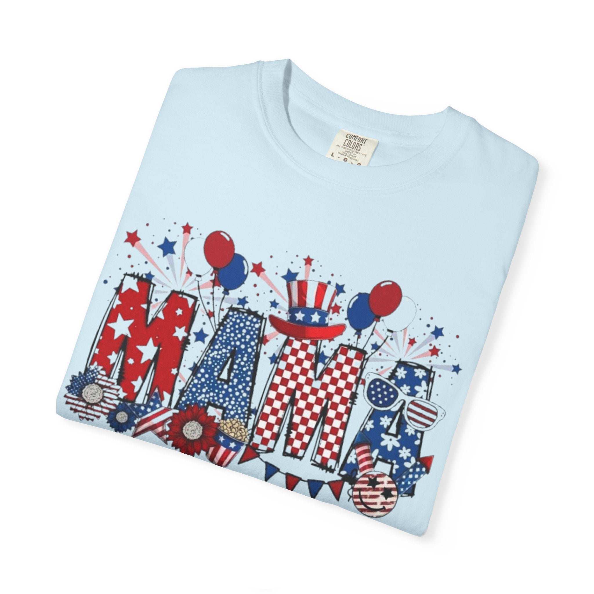 Patriotic Mama T-Shirt — Red White Blue 4th of July Mom Tee