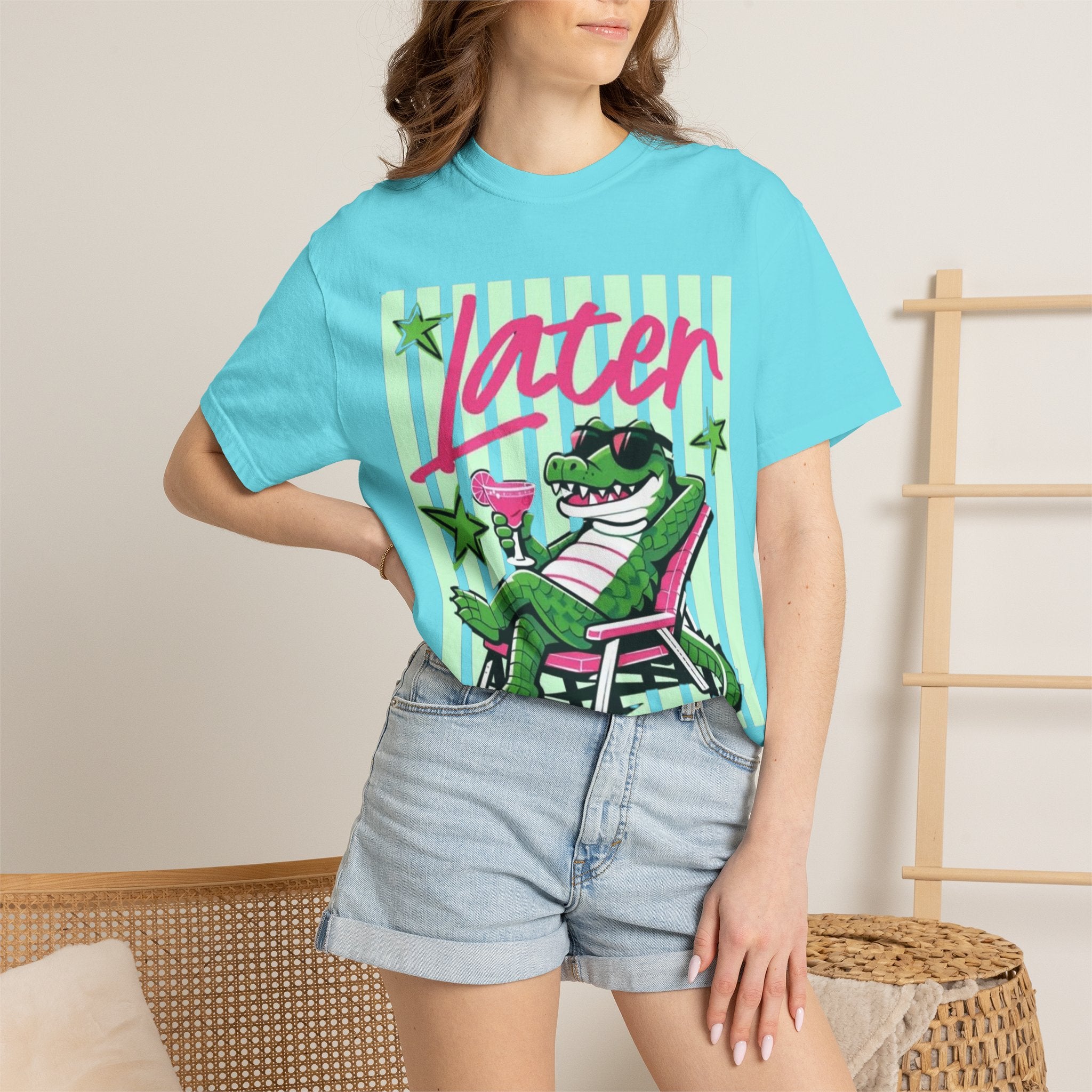 Later Lounge Alligator T-Shirt — Relaxed Croc Graphic Tee