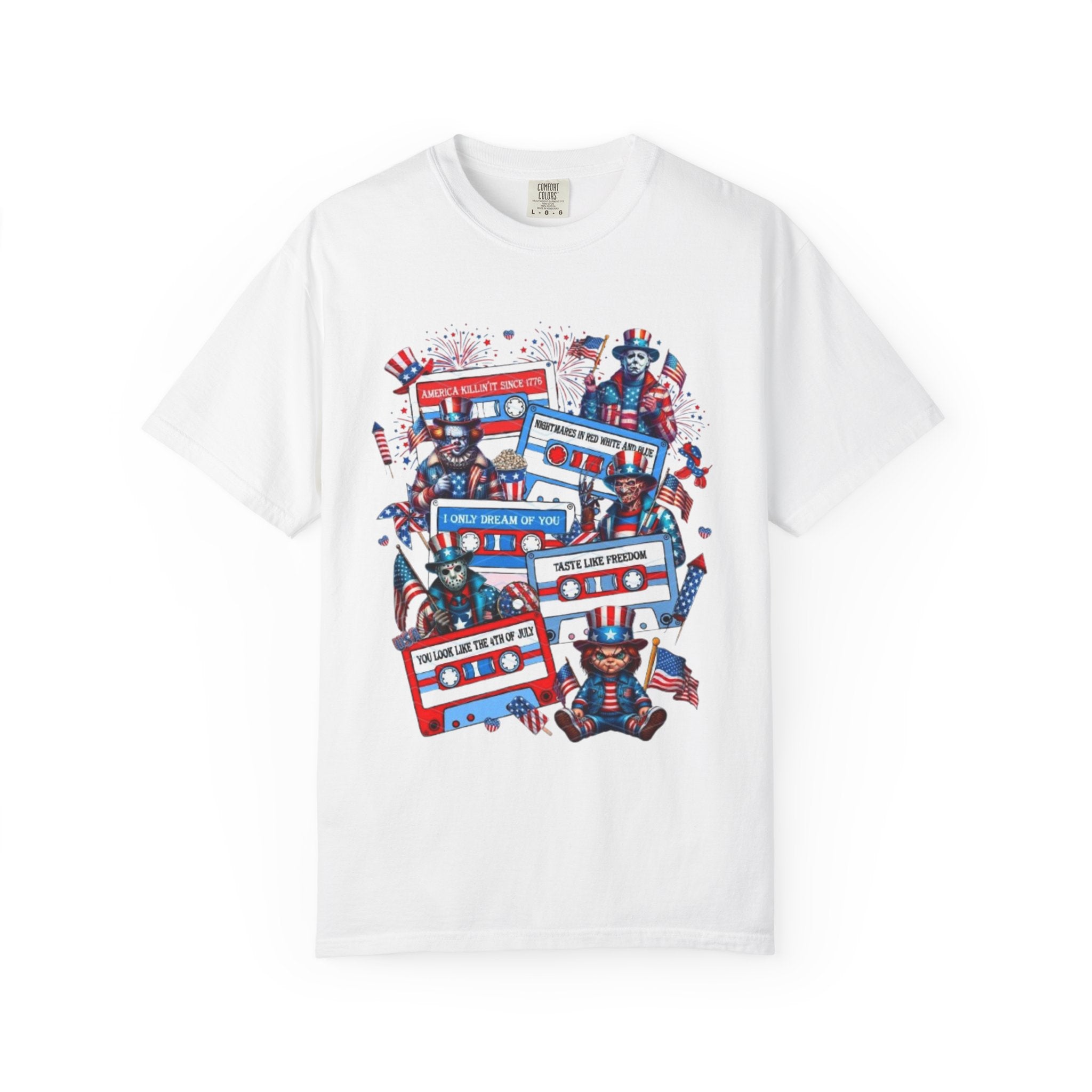 Patriotic Uncle Sam Cassette Retro T-Shirt — USA 4th of July Vintage Music Tee