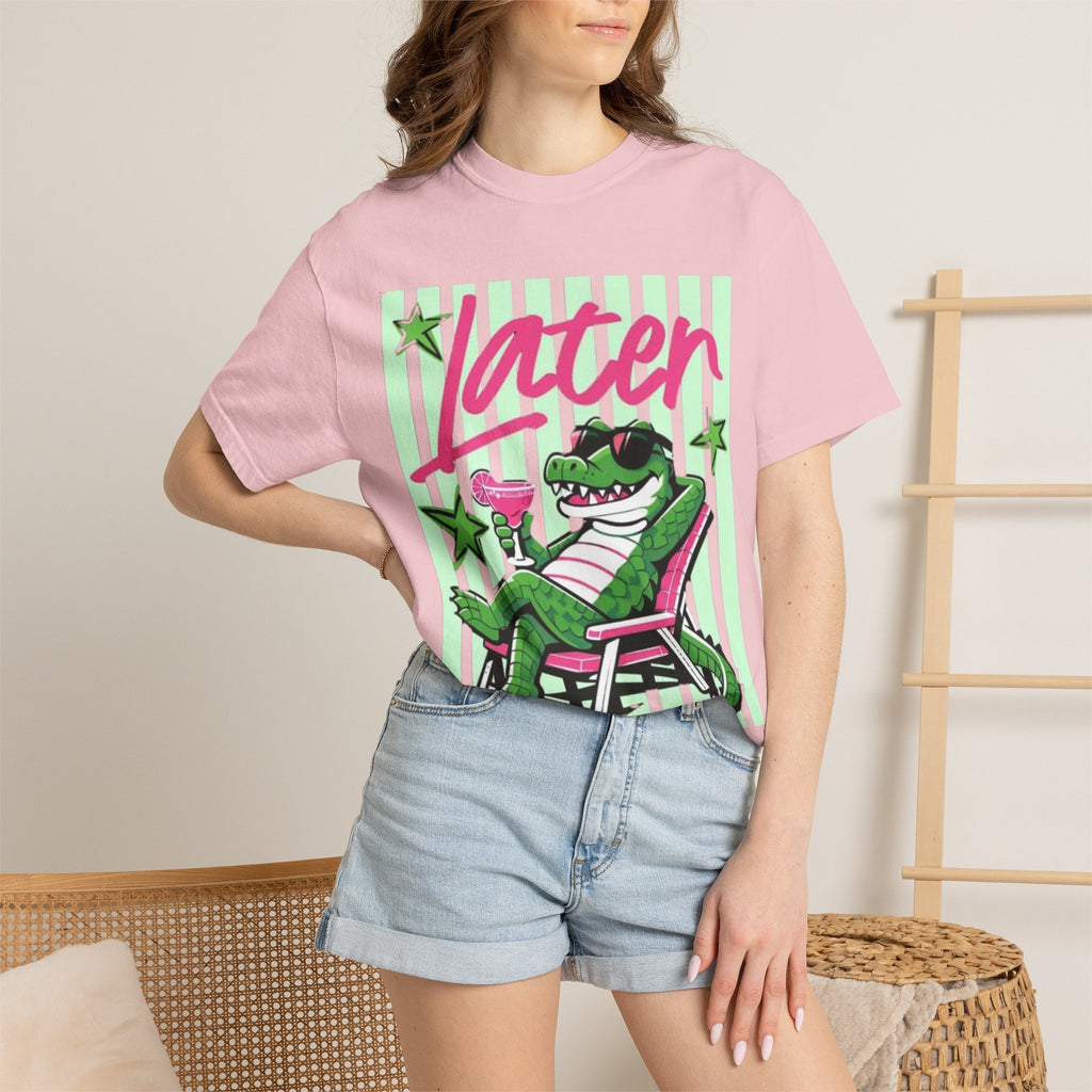 Later Lounge Alligator T-Shirt — Relaxed Croc Graphic Tee