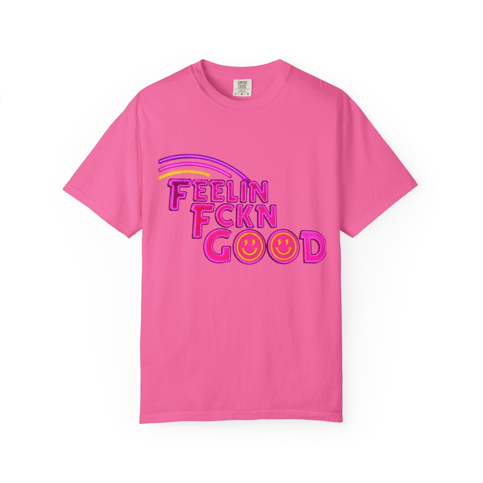 Feelin' Fckn Good T-Shirt – Retro Rainbow Smiley Graphic Tee