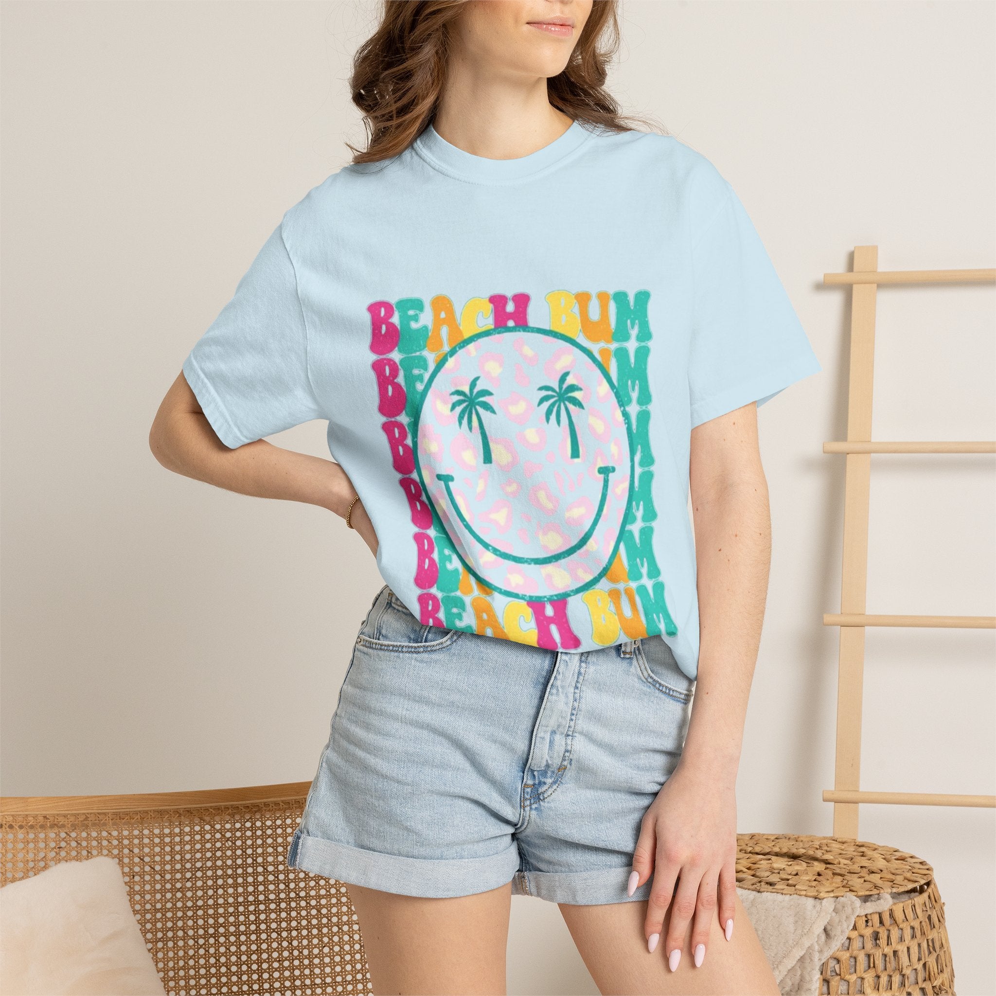 Beach Bum Smile T-Shirt — Retro Tropical Graphic Tee