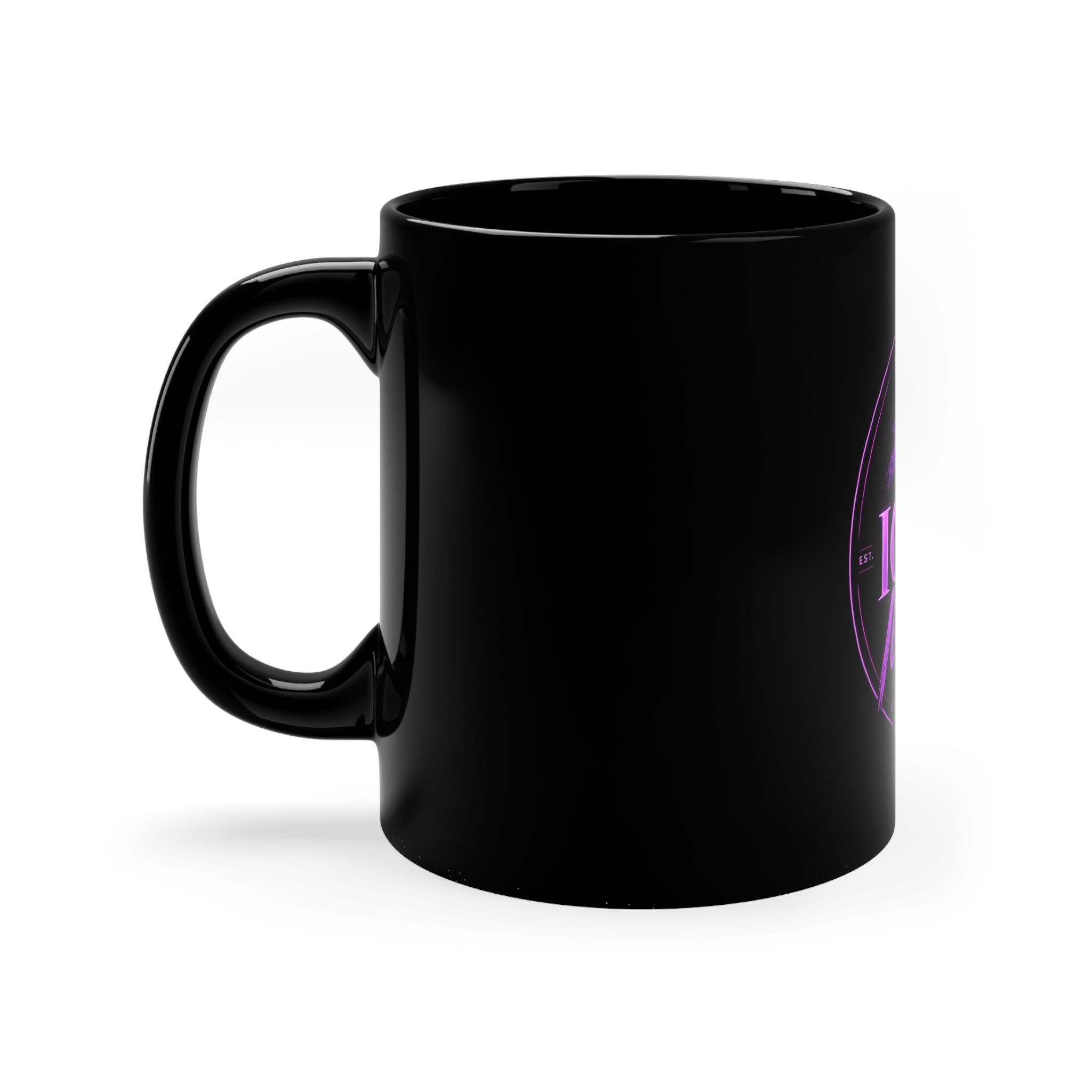 Iced & Iconic Coffee Mug – 11oz Black Ceramic