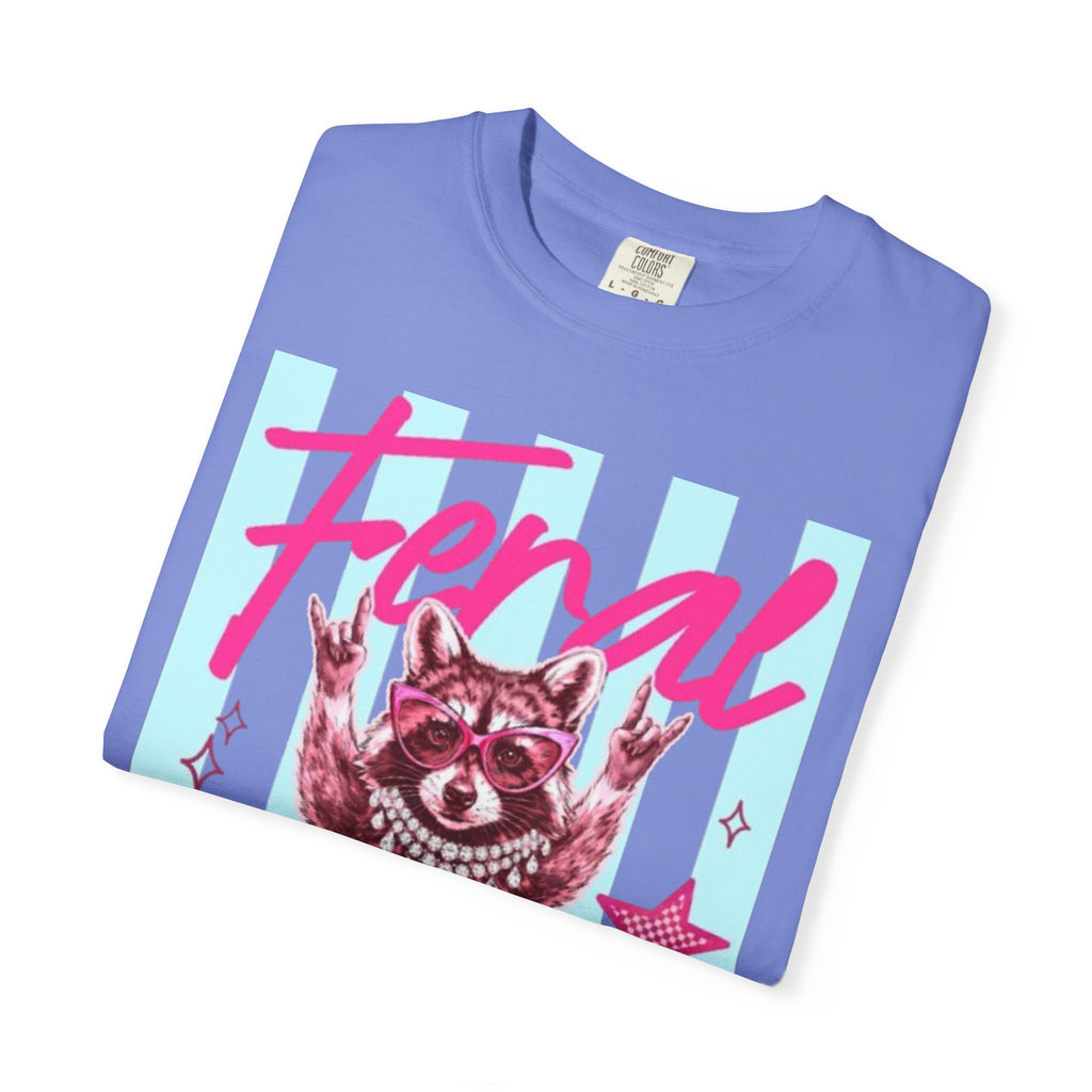 Feral Raccoon Graphic T-Shirt — Retro Pastel Pop DesigN