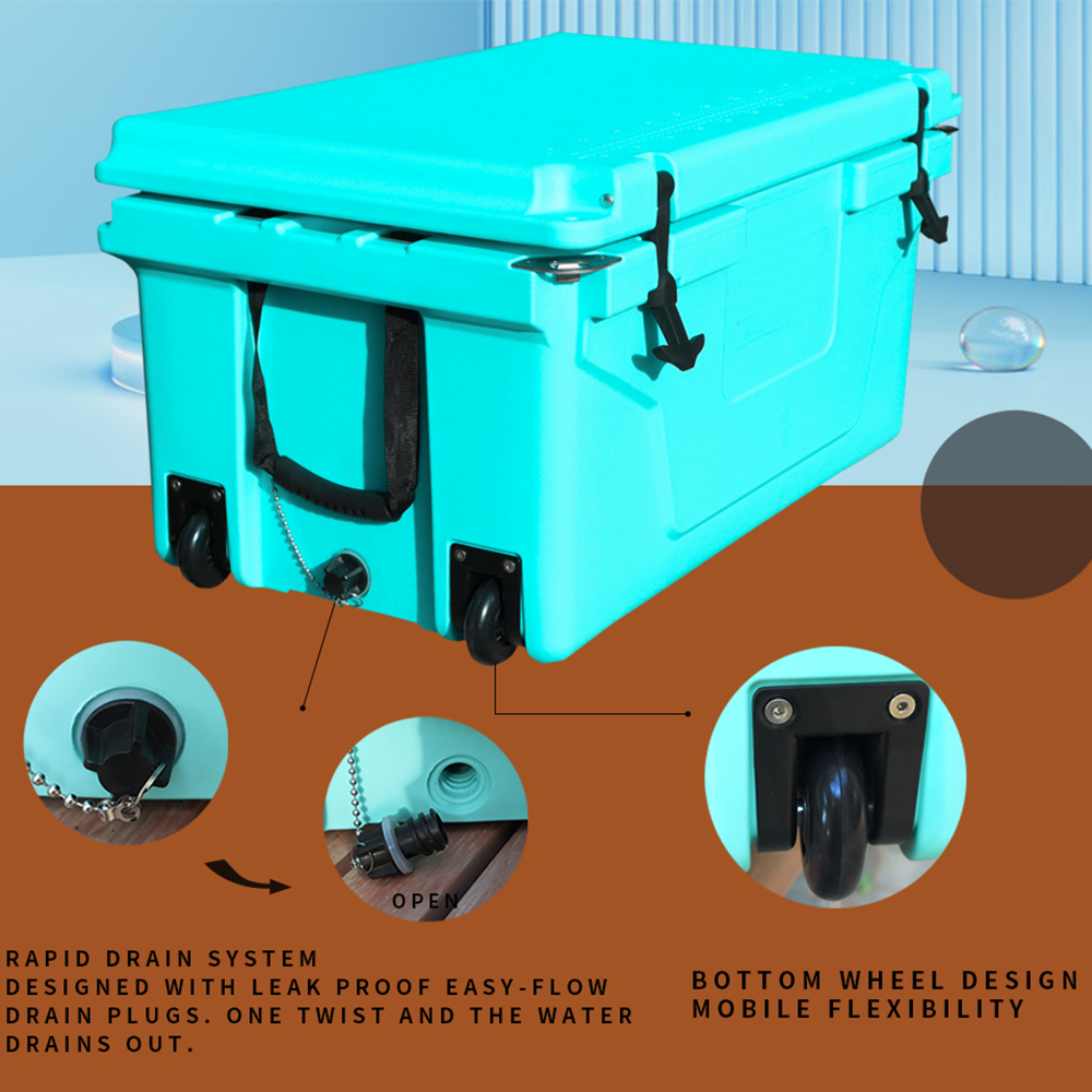 Blue 65QT Outdoor Cooler Ice Chest